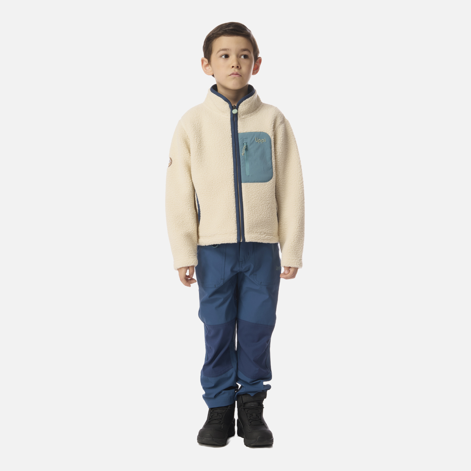 POLAR NIÑO GLACIAR SHERPA-PRO JACKET BEIGE / AZUL OSCURO LIPPI I26 - 5
