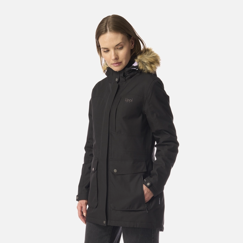 CHAQUETA MUJER ROBLE B-DRY HOODY JACKET MELANGE NEGRO LIPPI I26 - 2