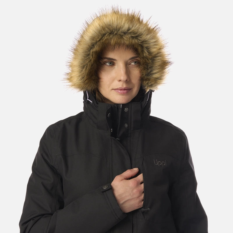 CHAQUETA MUJER ROBLE B-DRY HOODY JACKET MELANGE NEGRO LIPPI I26 - 4