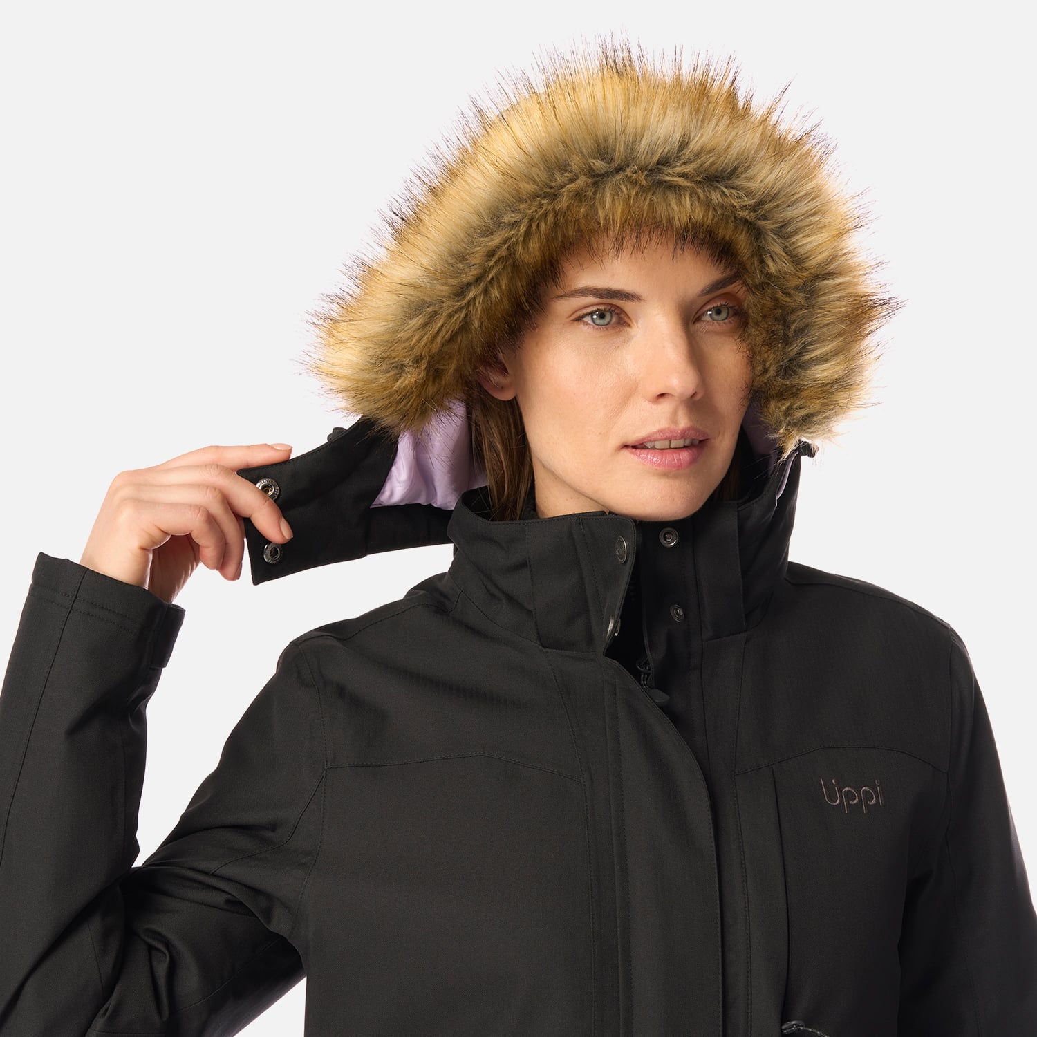 CHAQUETA MUJER ROBLE B-DRY HOODY JACKET MELANGE NEGRO LIPPI I26 - 5