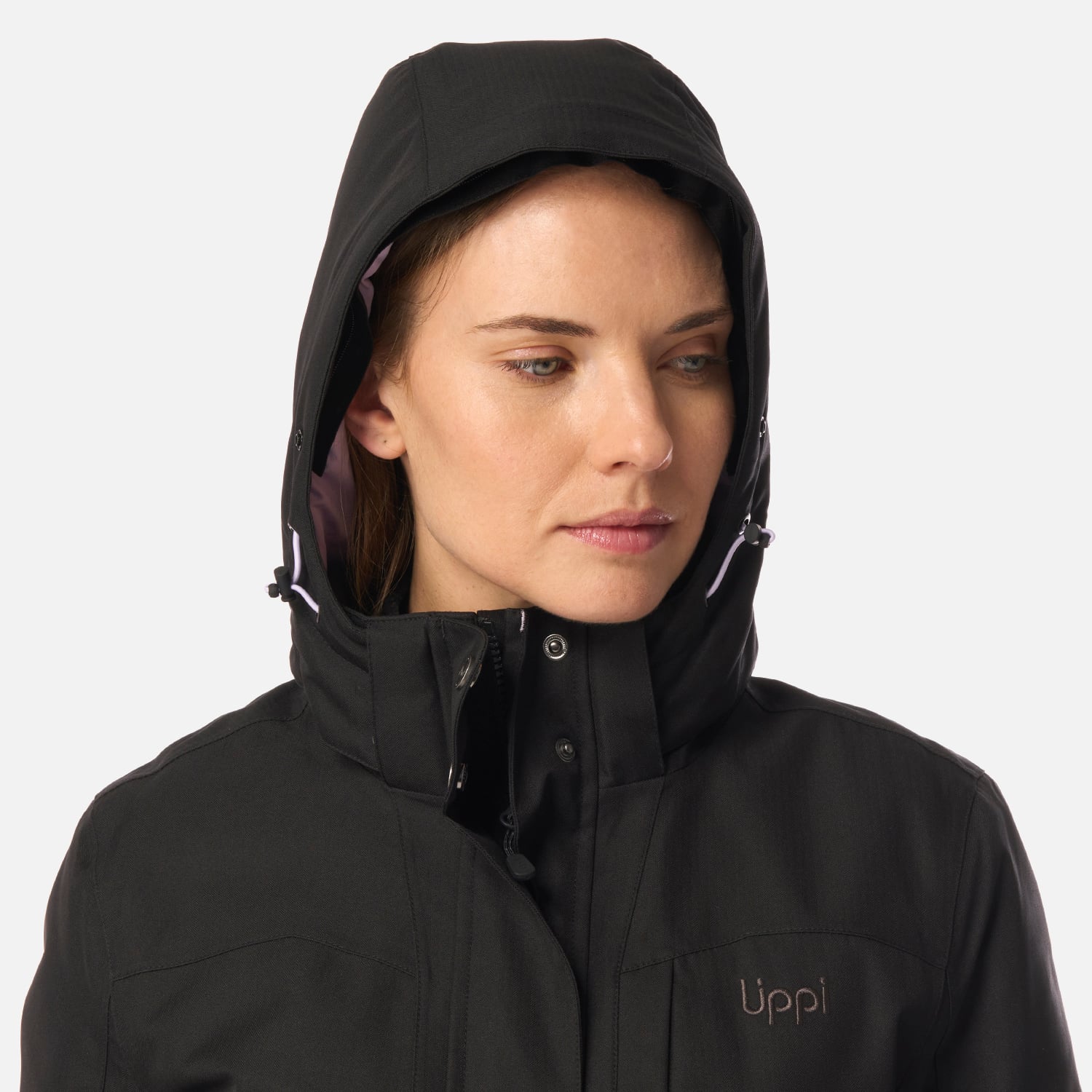 CHAQUETA MUJER ROBLE B-DRY HOODY JACKET MELANGE NEGRO LIPPI I26 - 6