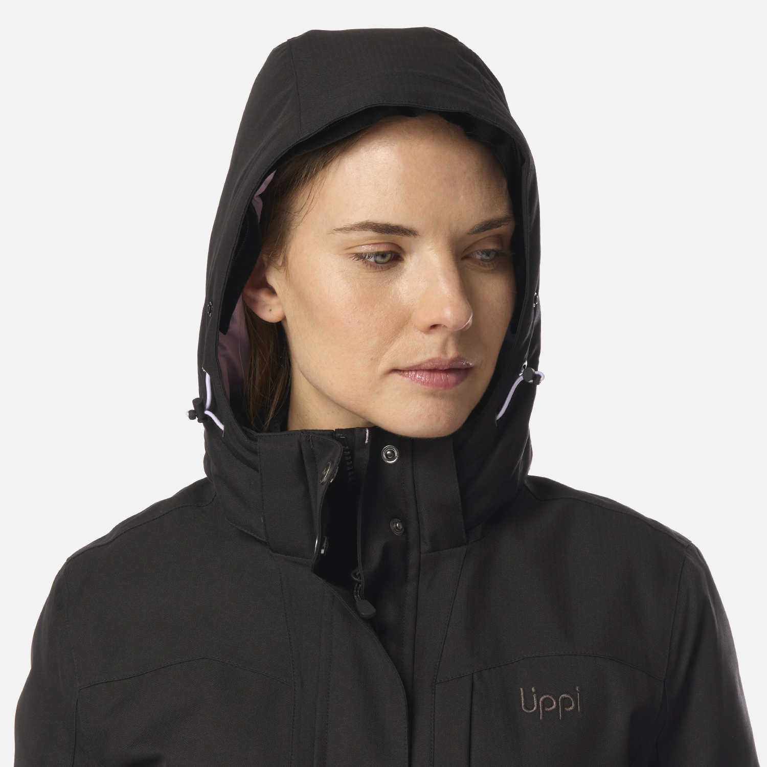 CHAQUETA MUJER ROBLE B-DRY HOODY JACKET MELANGE NEGRO LIPPI I26 - 6