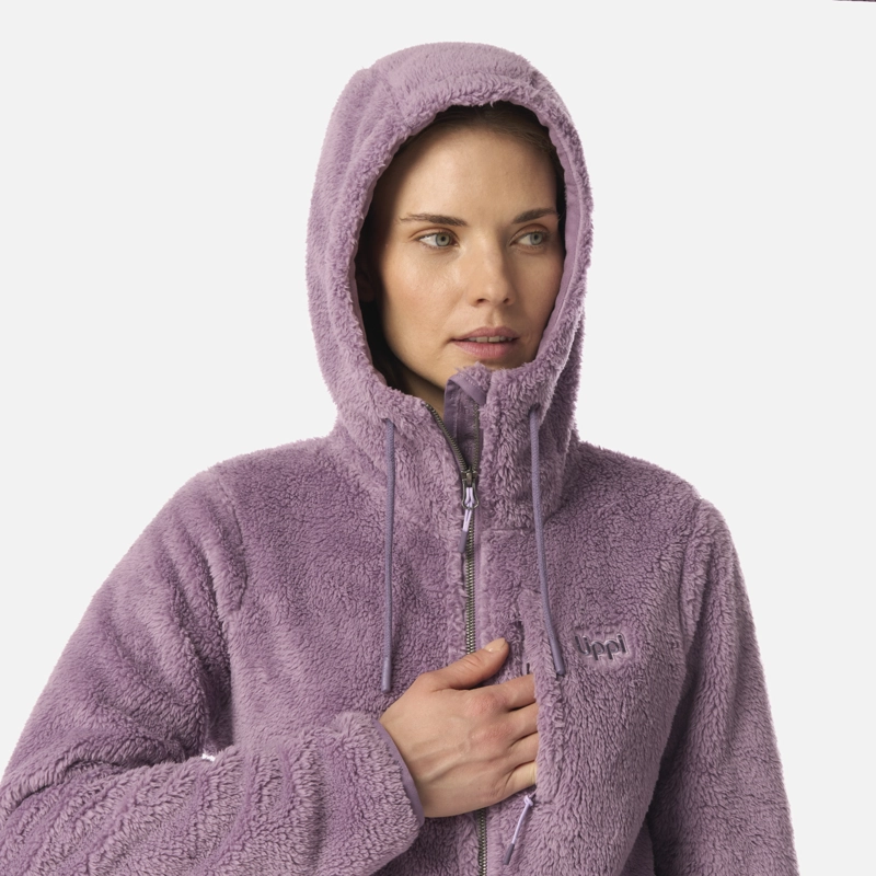 POLAR MUJER BEAR SHAGGY-PRO HOODY JACKET PURPURA CLARO LIPPI I26 - 4