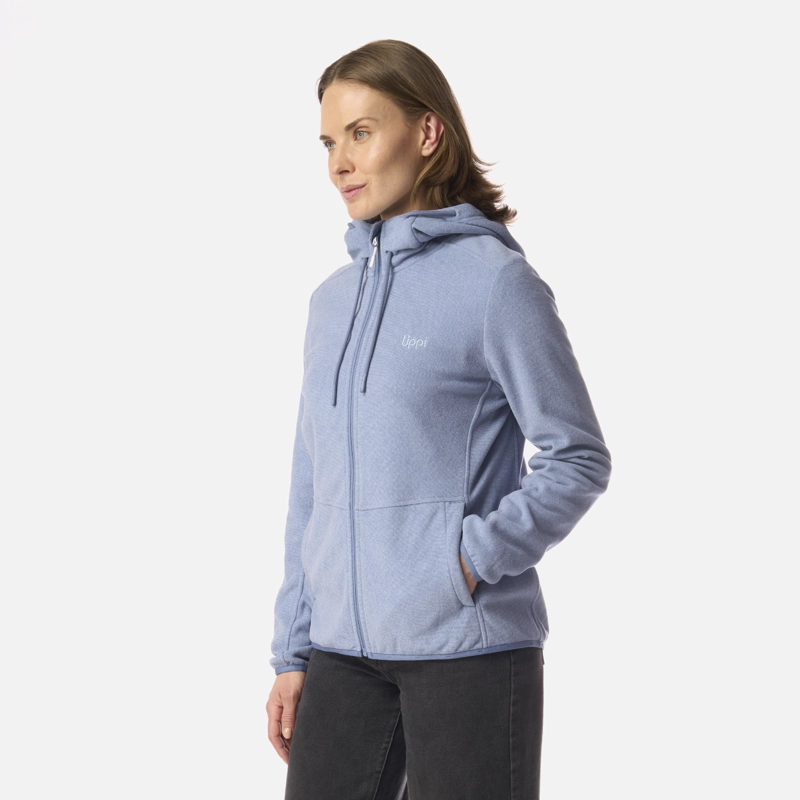POLAR MUJER STRIPES NANO-F FULL ZIP HOODY AZUL PIEDRA LIPPI - 2