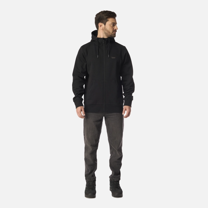 POLERON HOMBRE ULMO FULL ZIP HOODY SWEATSHIRT NEGRO LIPPI I26 - 6