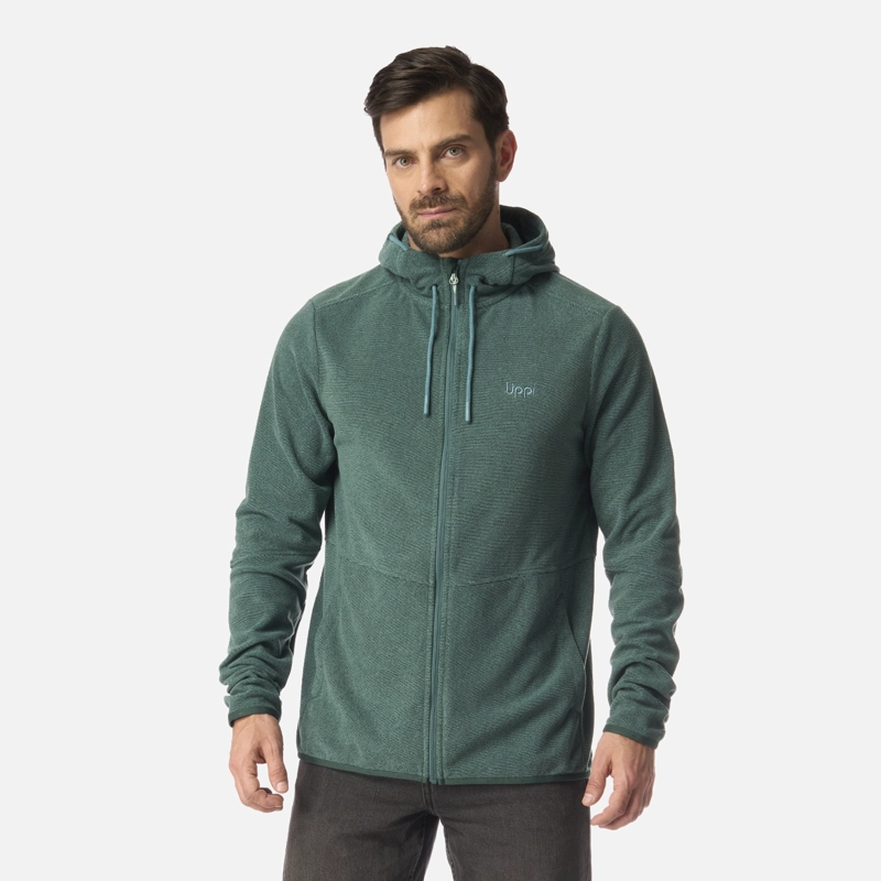 LIPPI POLAR HOMBRE STRIPES NANO-F FULL ZIP HOODY PETROLEO LIPPI I26