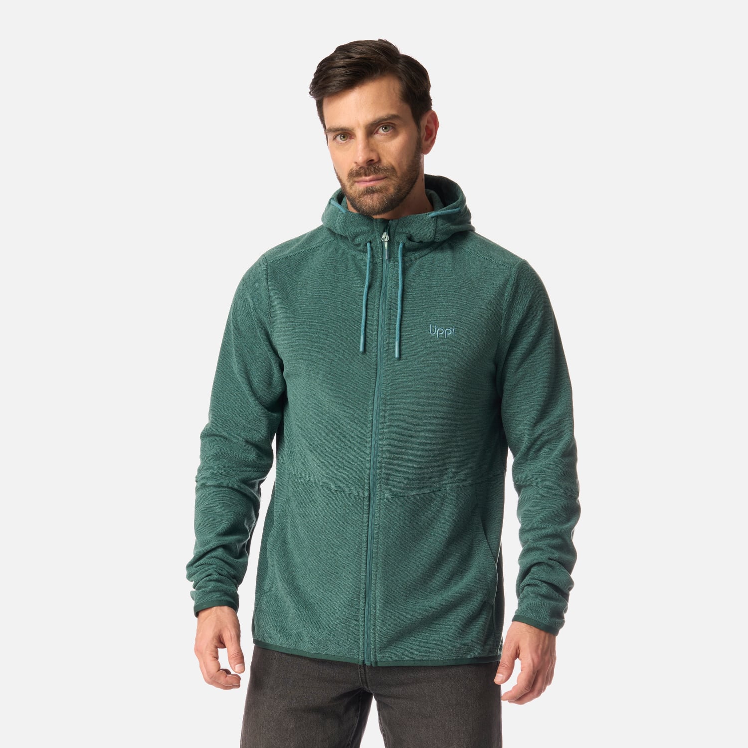 POLAR HOMBRE STRIPES NANO-F FULL ZIP HOODY PETROLEO LIPPI I26 - 1