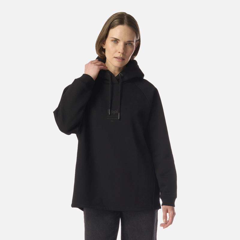 POLERON MUJER HEAVY DUTY HOODY SWEATSHIRT NEGRO LIPPI I26 - 1