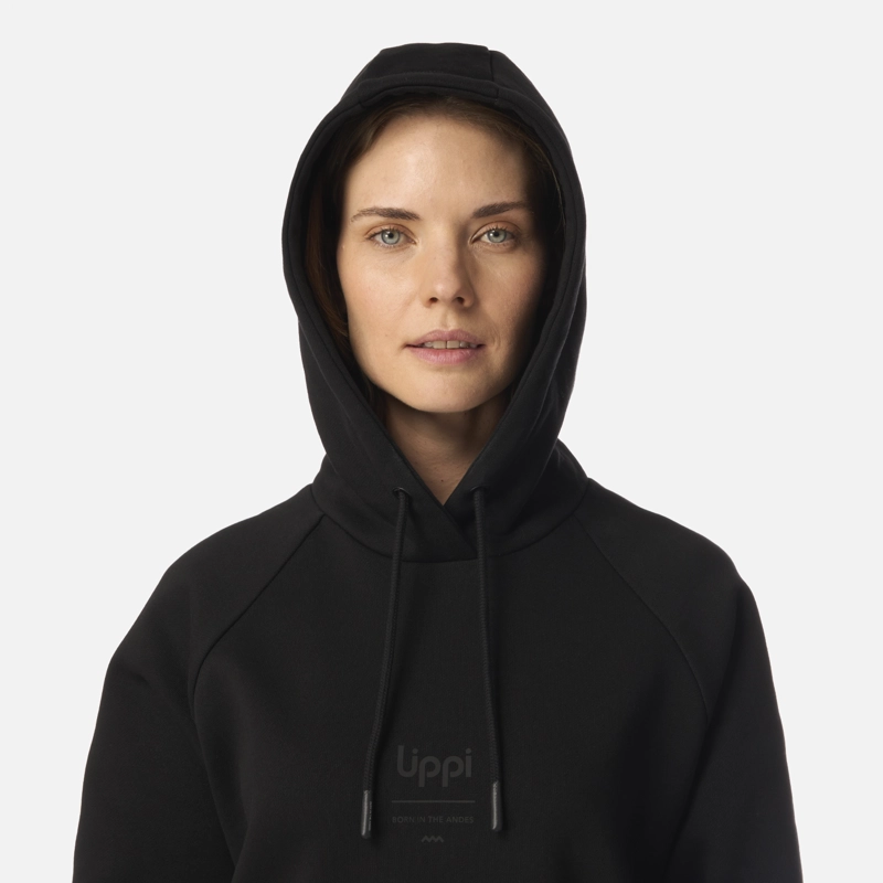 POLERON MUJER HEAVY DUTY HOODY SWEATSHIRT NEGRO LIPPI I26 - 4