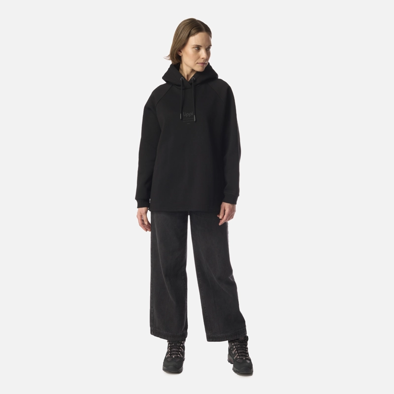 POLERON MUJER HEAVY DUTY HOODY SWEATSHIRT NEGRO LIPPI I26 - 6