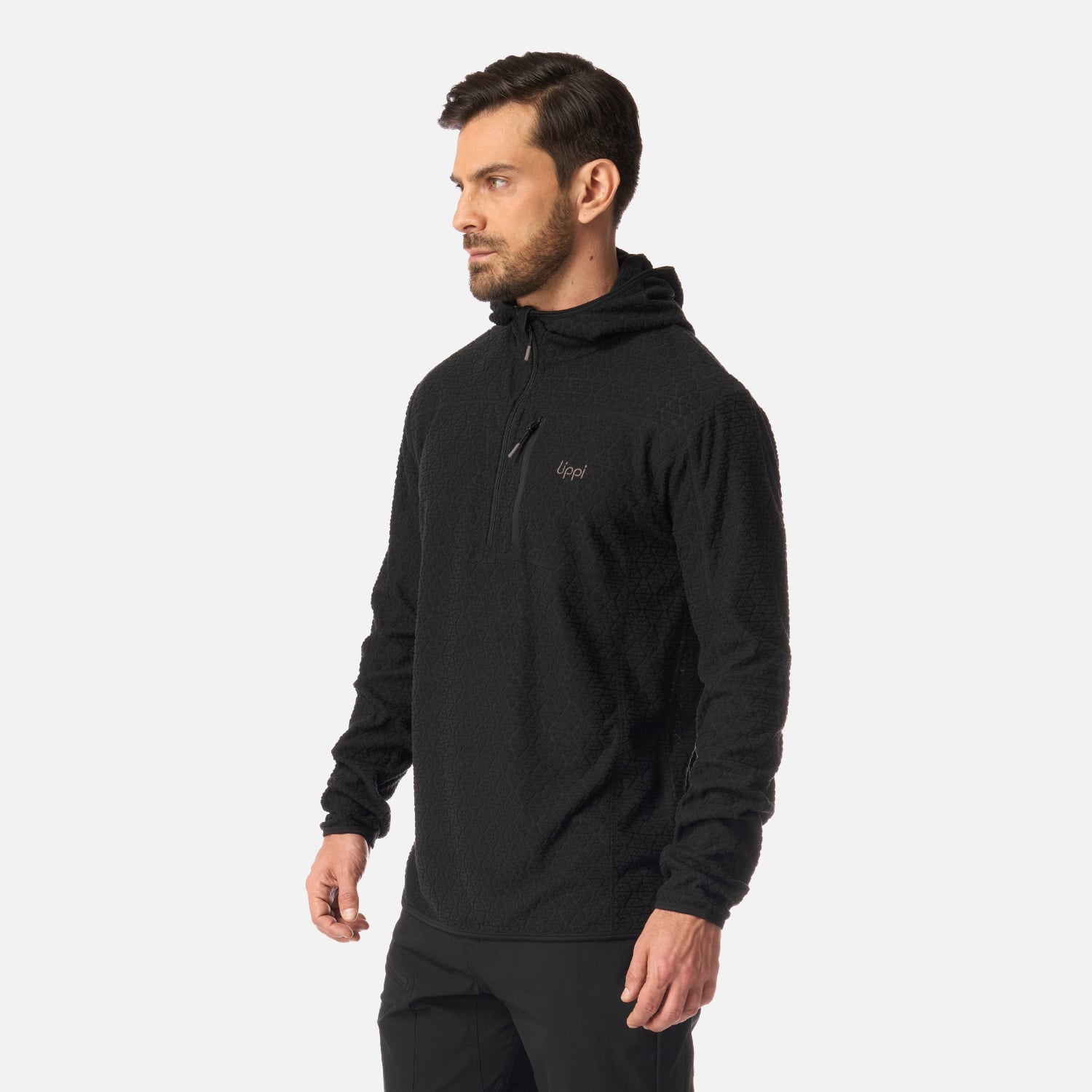 POLERON HOMBRE JACARANDA NANO-F 1/4 ZIP HOODY NEGRO LIPPI I26 - 2