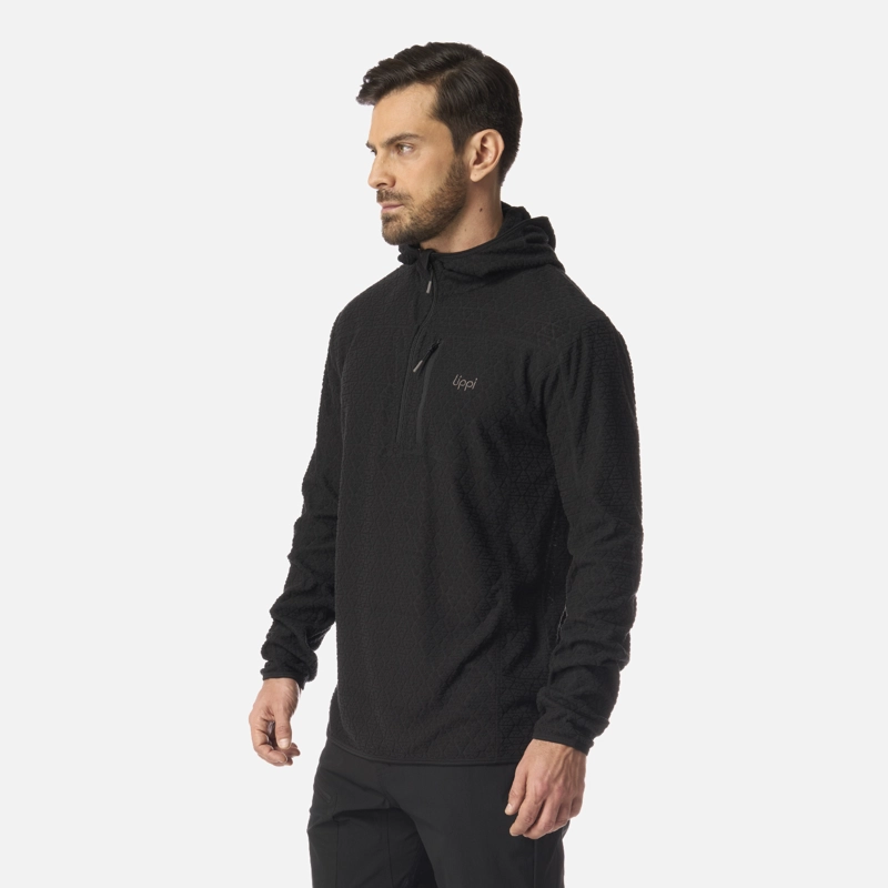 POLERON HOMBRE JACARANDA NANO-F 1/4 ZIP HOODY NEGRO LIPPI I26 - 2