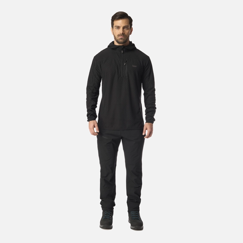 POLERON HOMBRE JACARANDA NANO-F 1/4 ZIP HOODY NEGRO LIPPI I26 - 5