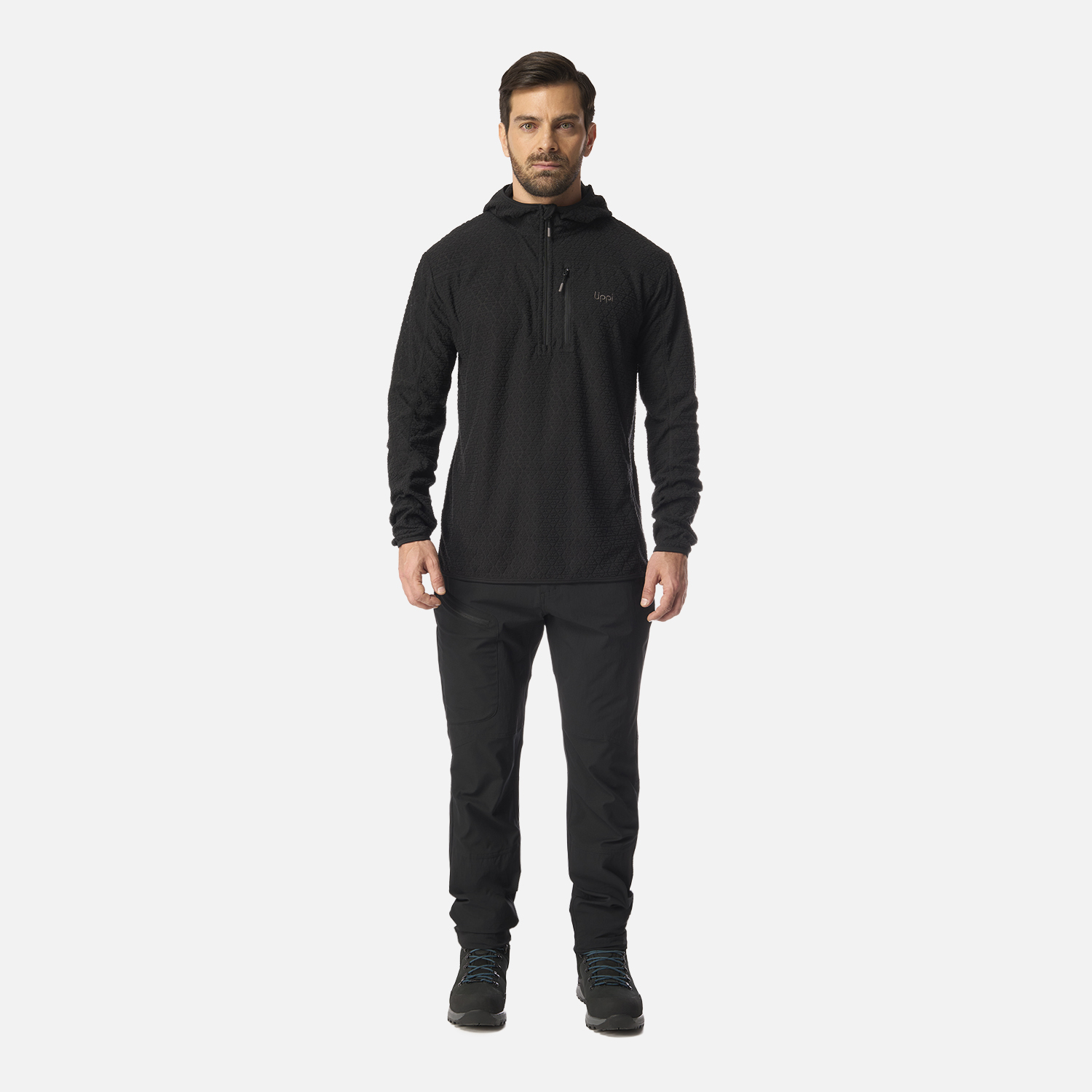 POLERON HOMBRE JACARANDA NANO-F 1/4 ZIP HOODY NEGRO LIPPI I26 - 5