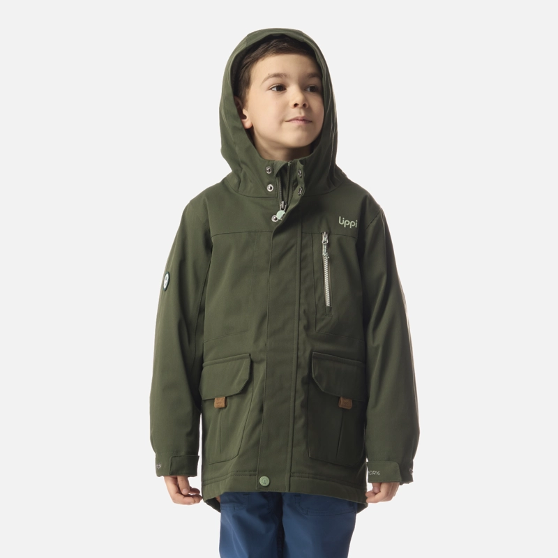 CHAQUETA NIÑO ROBLE B-DRY HOODY JACKET VERDE MILITAR LIPPI I26 - 1