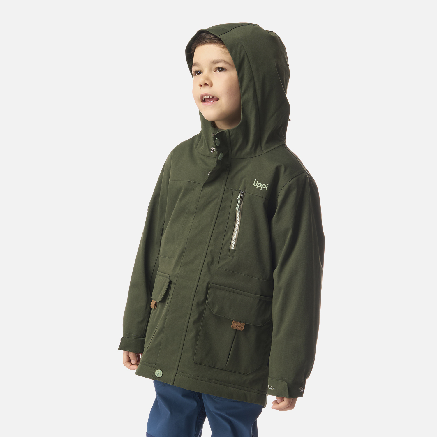 CHAQUETA NIÑO ROBLE B-DRY HOODY JACKET VERDE MILITAR LIPPI I26 - 2