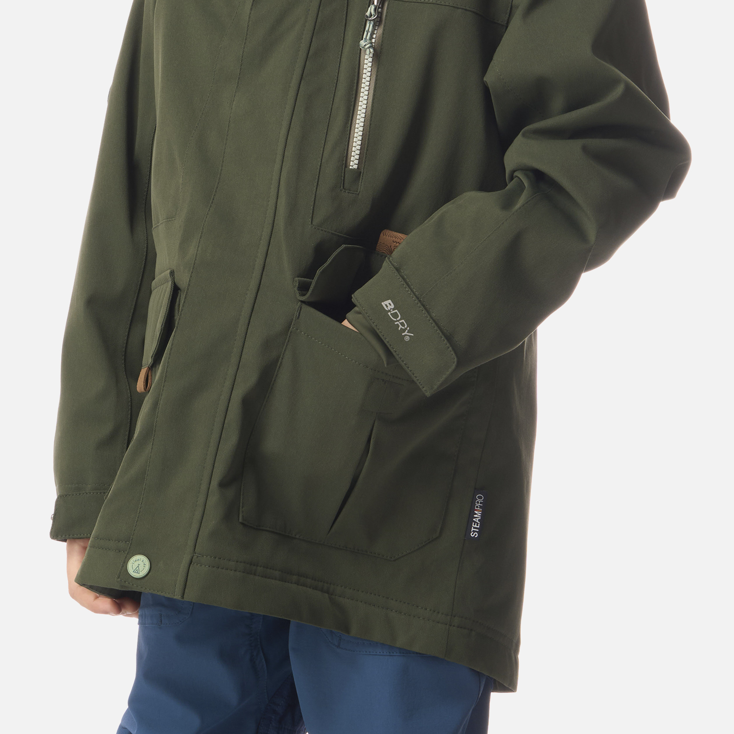 CHAQUETA NIÑO ROBLE B-DRY HOODY JACKET VERDE MILITAR LIPPI I26 - 4