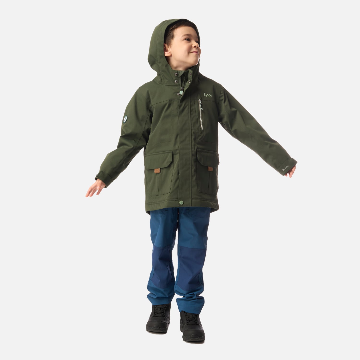 CHAQUETA NIÑO ROBLE B-DRY HOODY JACKET VERDE MILITAR LIPPI I26 - 5