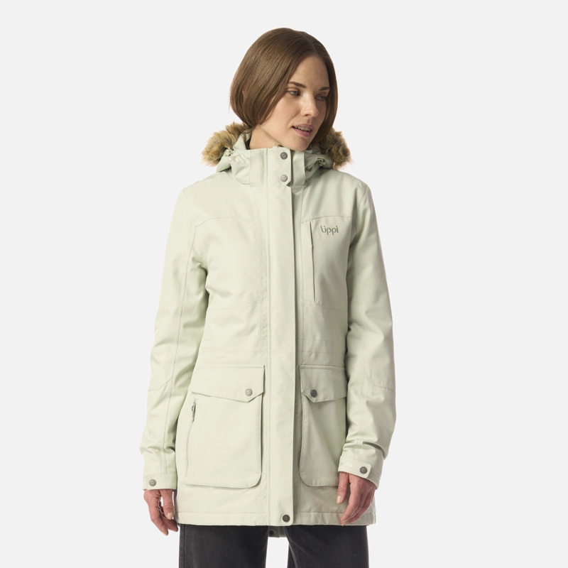 CHAQUETA MUJER ROBLE B-DRY HOODY JACKET VERDE AGUA MELANGE LIPPI I26 - 1