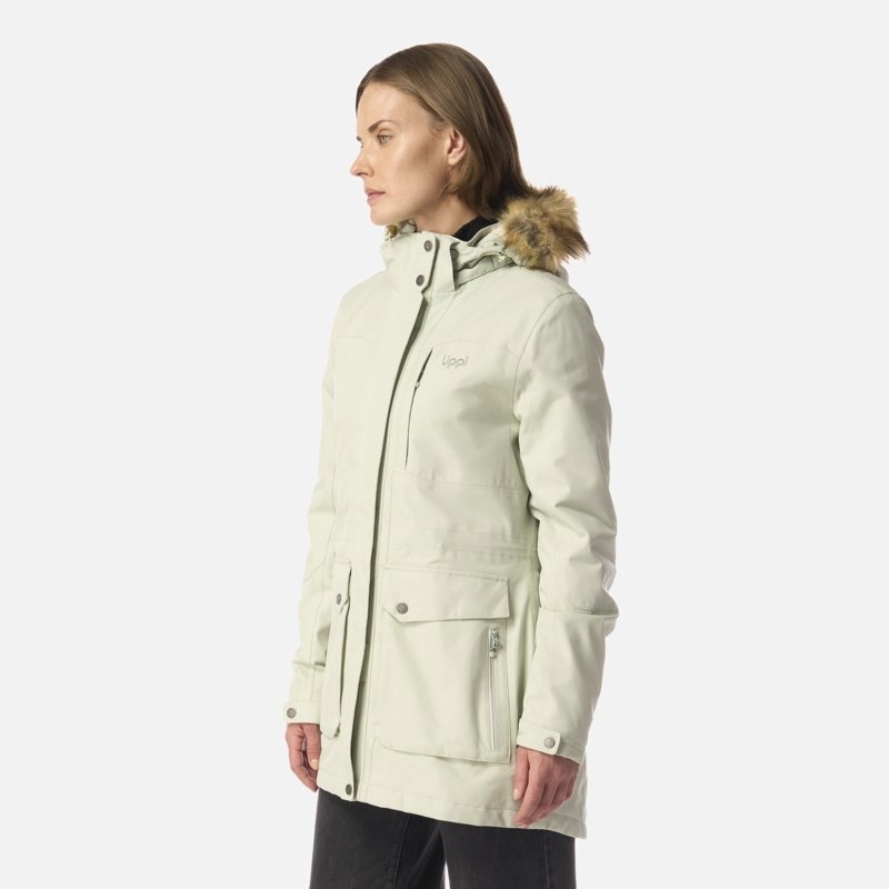CHAQUETA MUJER ROBLE B-DRY HOODY JACKET VERDE AGUA MELANGE LIPPI I26 - 2
