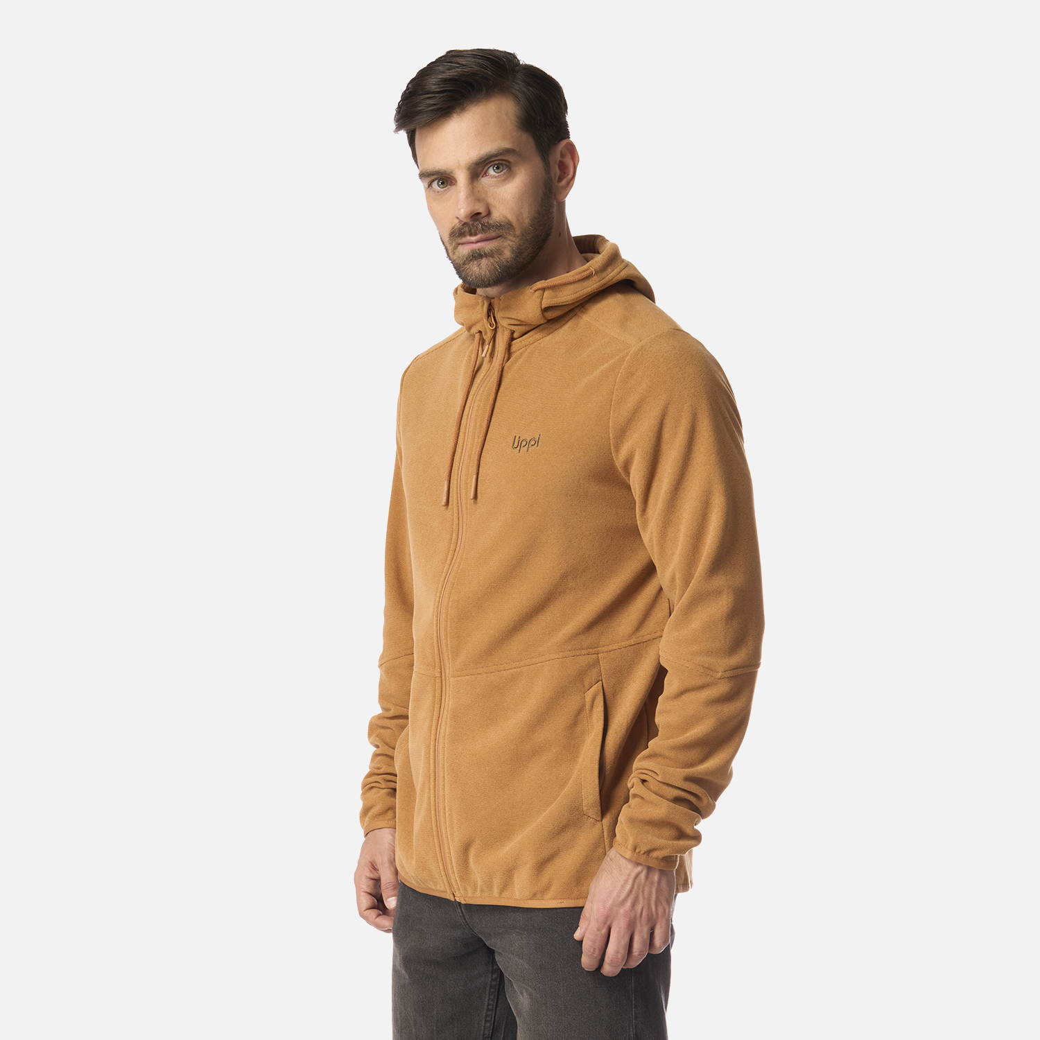 POLAR HOMBRE STRIPES NANO-F FULL ZIP HOODY CAFE CLARO LIPPI I26 - 2