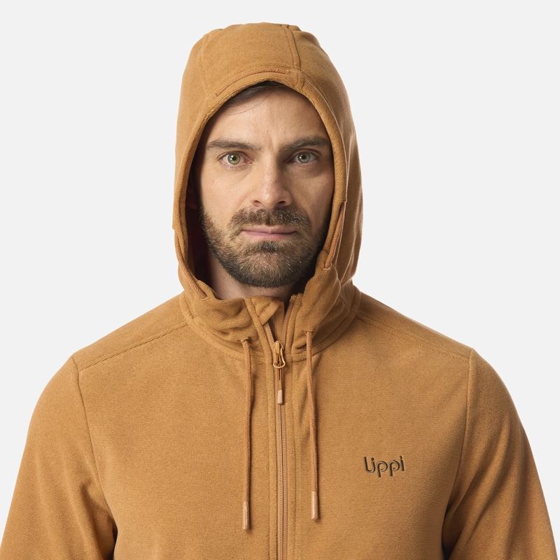 POLAR HOMBRE STRIPES NANO-F FULL ZIP HOODY CAFE CLARO LIPPI I26 - 4