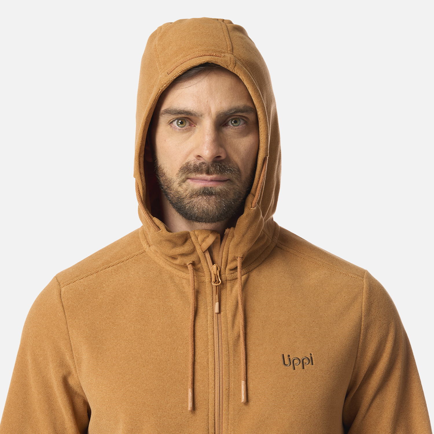 POLAR HOMBRE STRIPES NANO-F FULL ZIP HOODY CAFE CLARO LIPPI I26 - 4