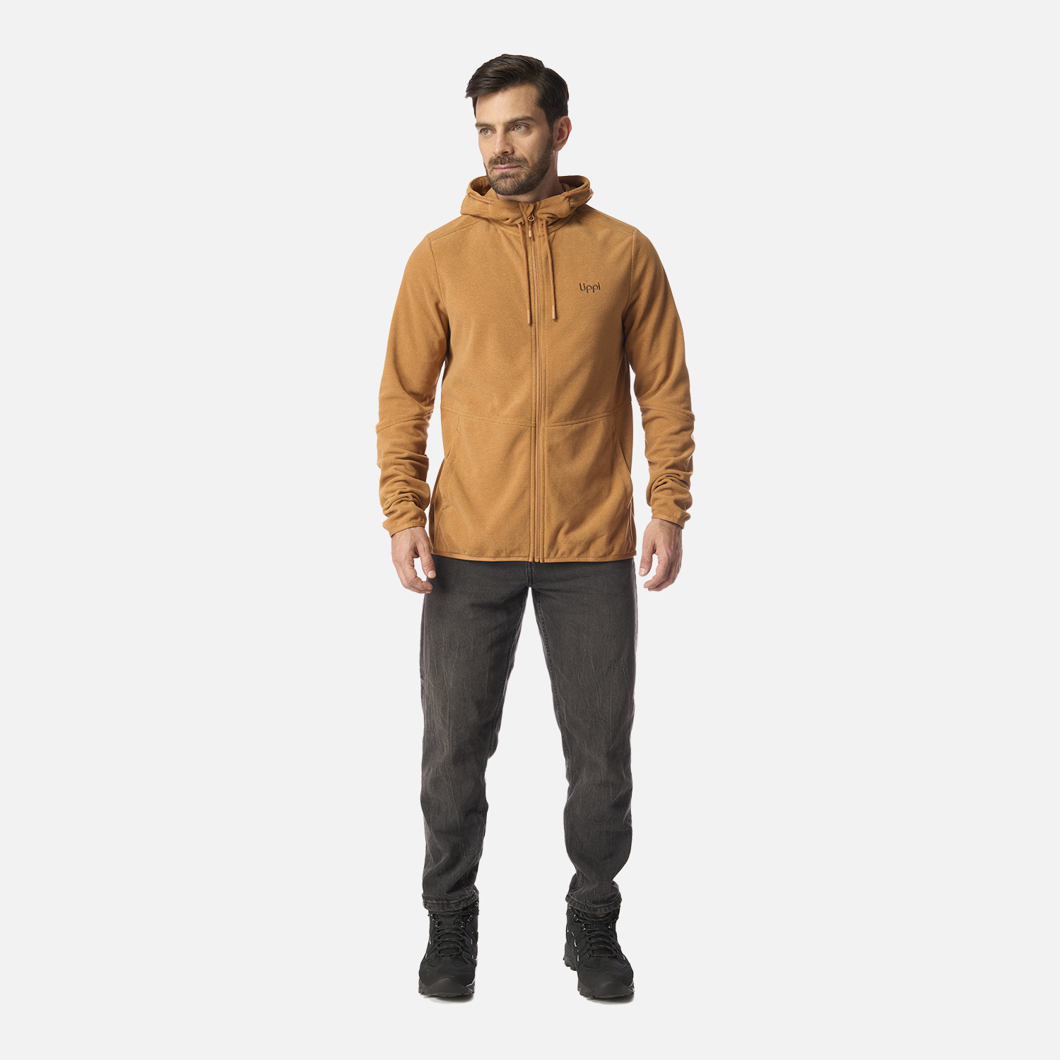 POLAR HOMBRE STRIPES NANO-F FULL ZIP HOODY CAFE CLARO LIPPI I26 - 6