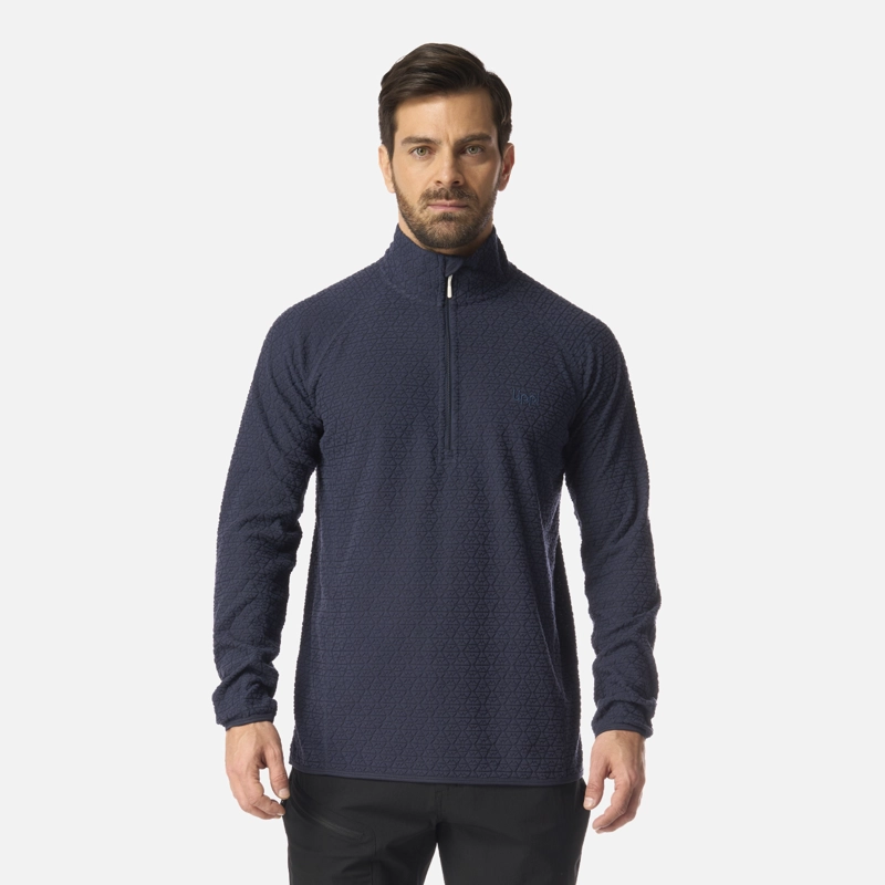 LIPPI POLERON HOMBRE JACARANDA NANO-F 1/4 ZIP AZUL MARINO LIPPI I26