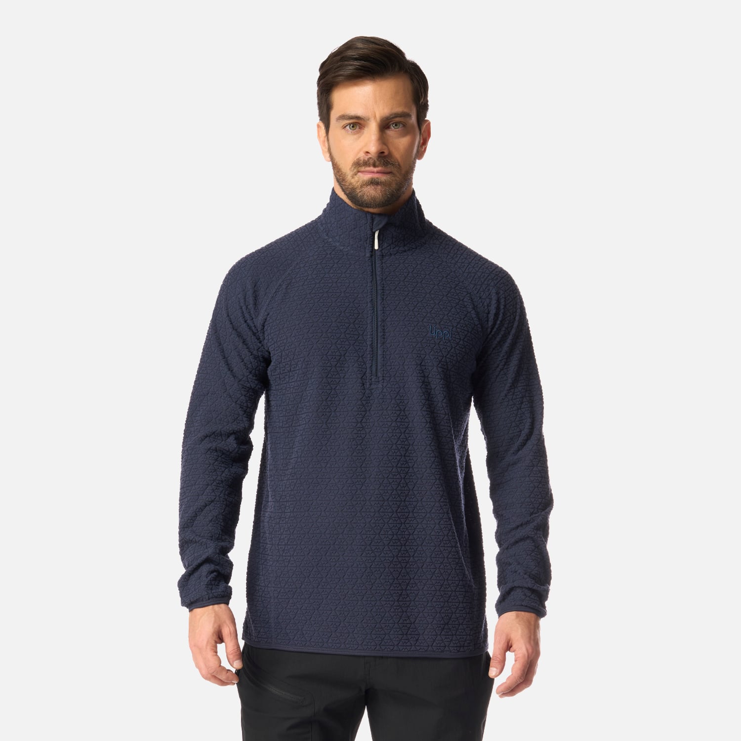 POLERON HOMBRE JACARANDA NANO-F 1/4 ZIP AZUL MARINO LIPPI I26 - 1