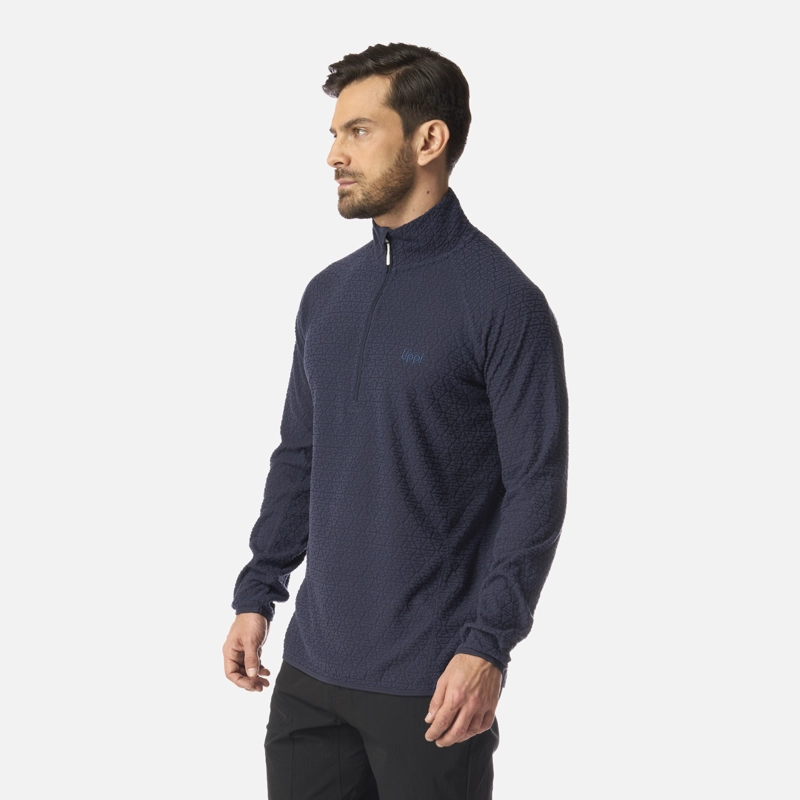 POLERON HOMBRE JACARANDA NANO-F 1/4 ZIP AZUL MARINO LIPPI I26 - 2
