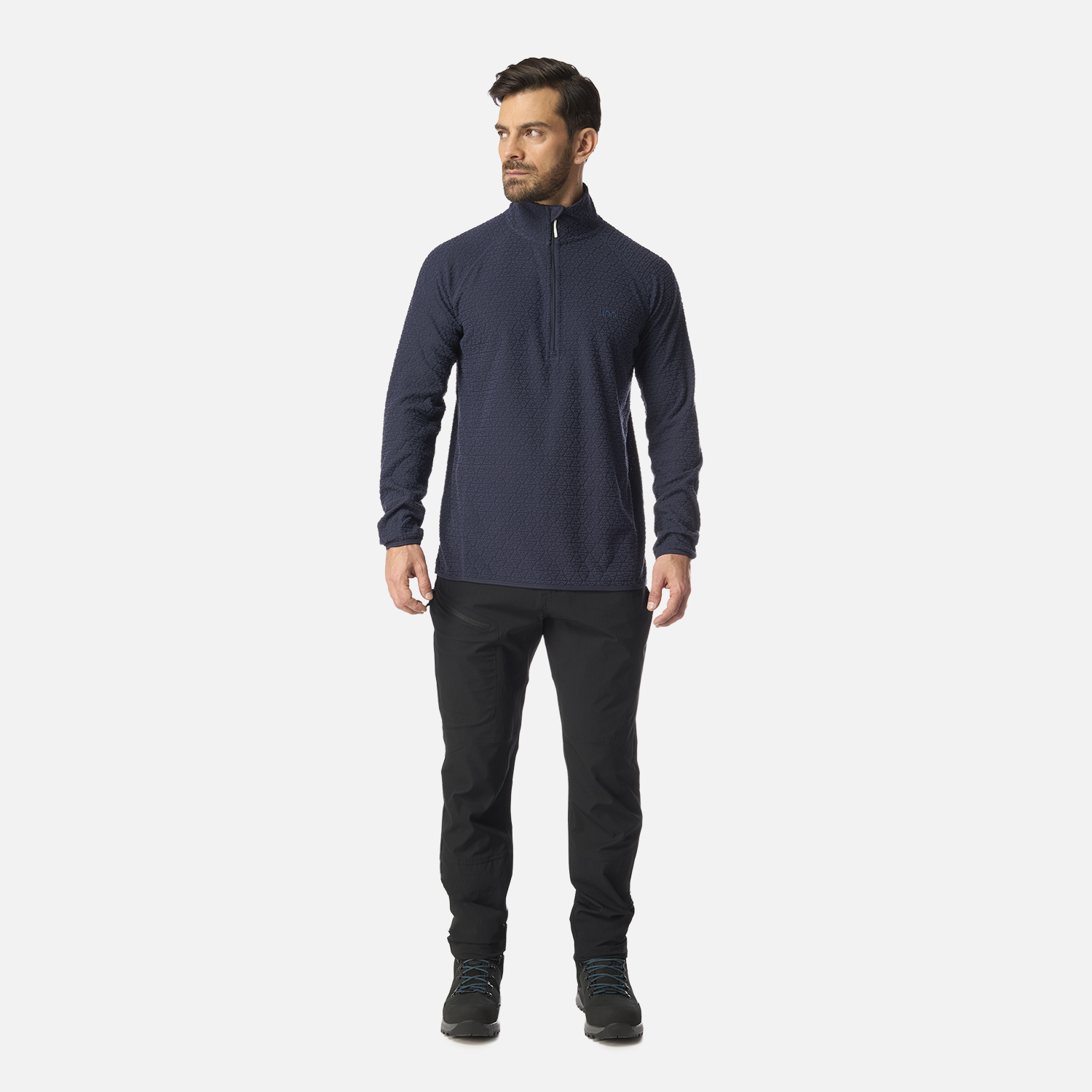 POLERON HOMBRE JACARANDA NANO-F 1/4 ZIP AZUL MARINO LIPPI I26 - 5