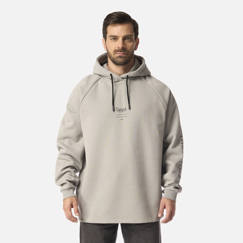 POLERON HOMBRE HEAVY DUTY HOODY SWEATSHIRT GRIS LIPPI I26 - 1