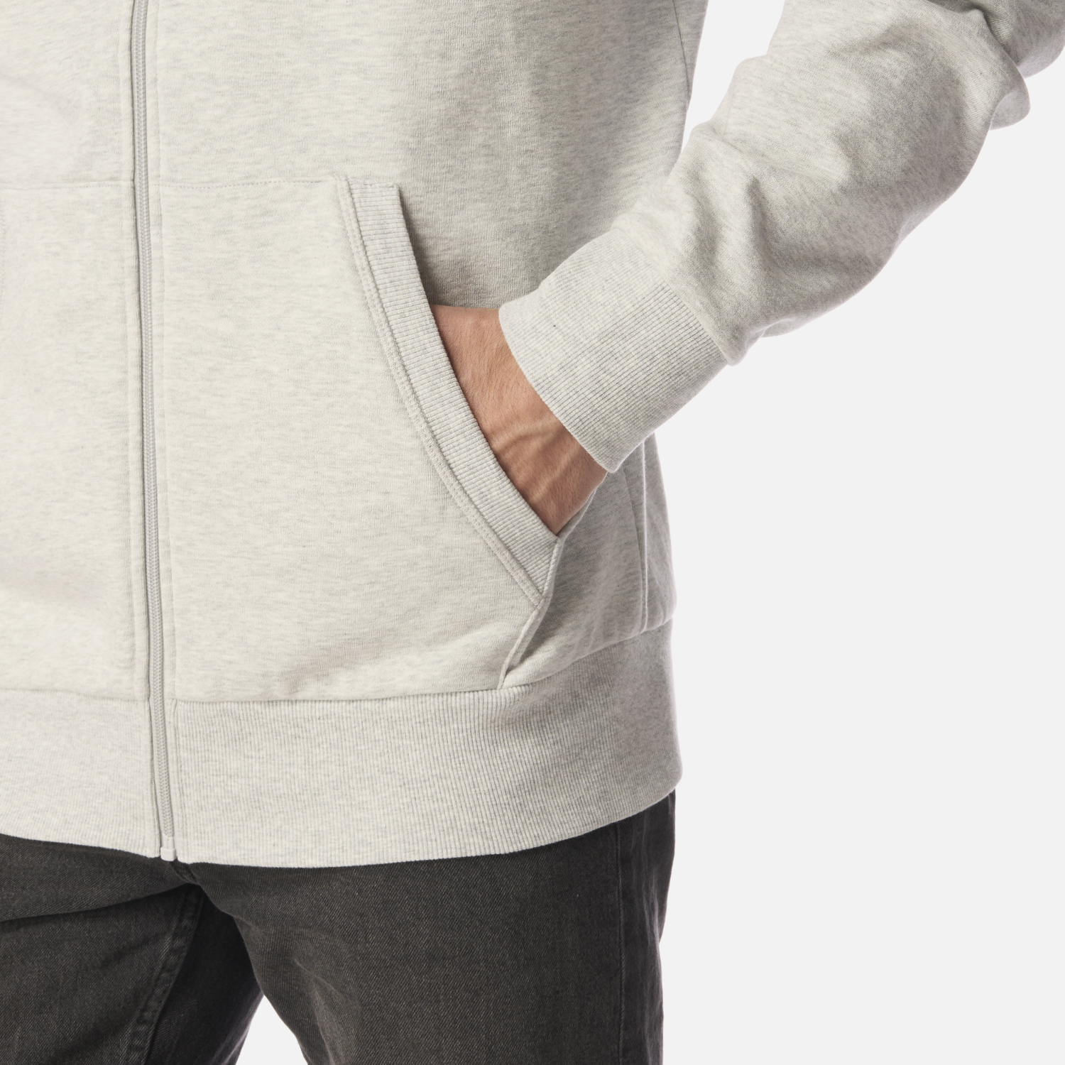 POLERON HOMBRE ULMO FULL ZIP HOODY SWEATSHIRT GRIS CLARO MELANGE LIPPI I26 - 5