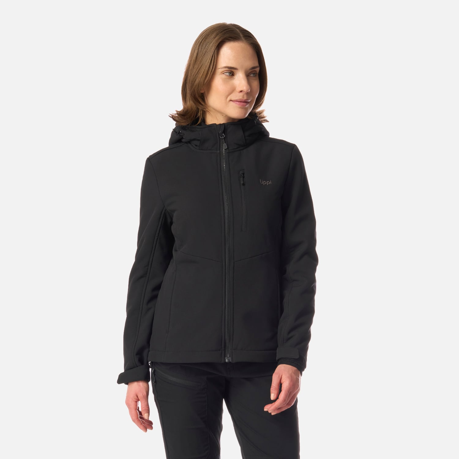 CHAQUETA MUJER MACAYA SOFTSHELL HOODY JACKET NEGRO LIPPI I26 - 1