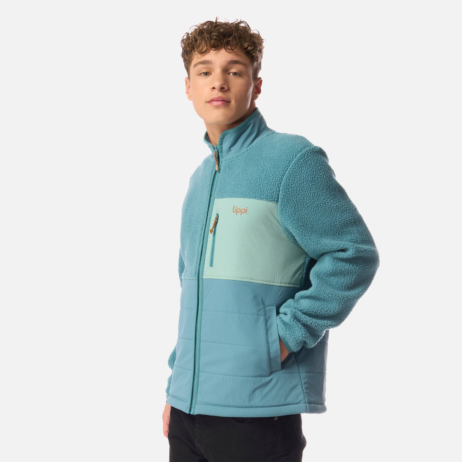 POLAR TEEN BOY GLACIAR SHERPA-PRO JACKET PETROLEO CLARO LIPPI I26 - 2