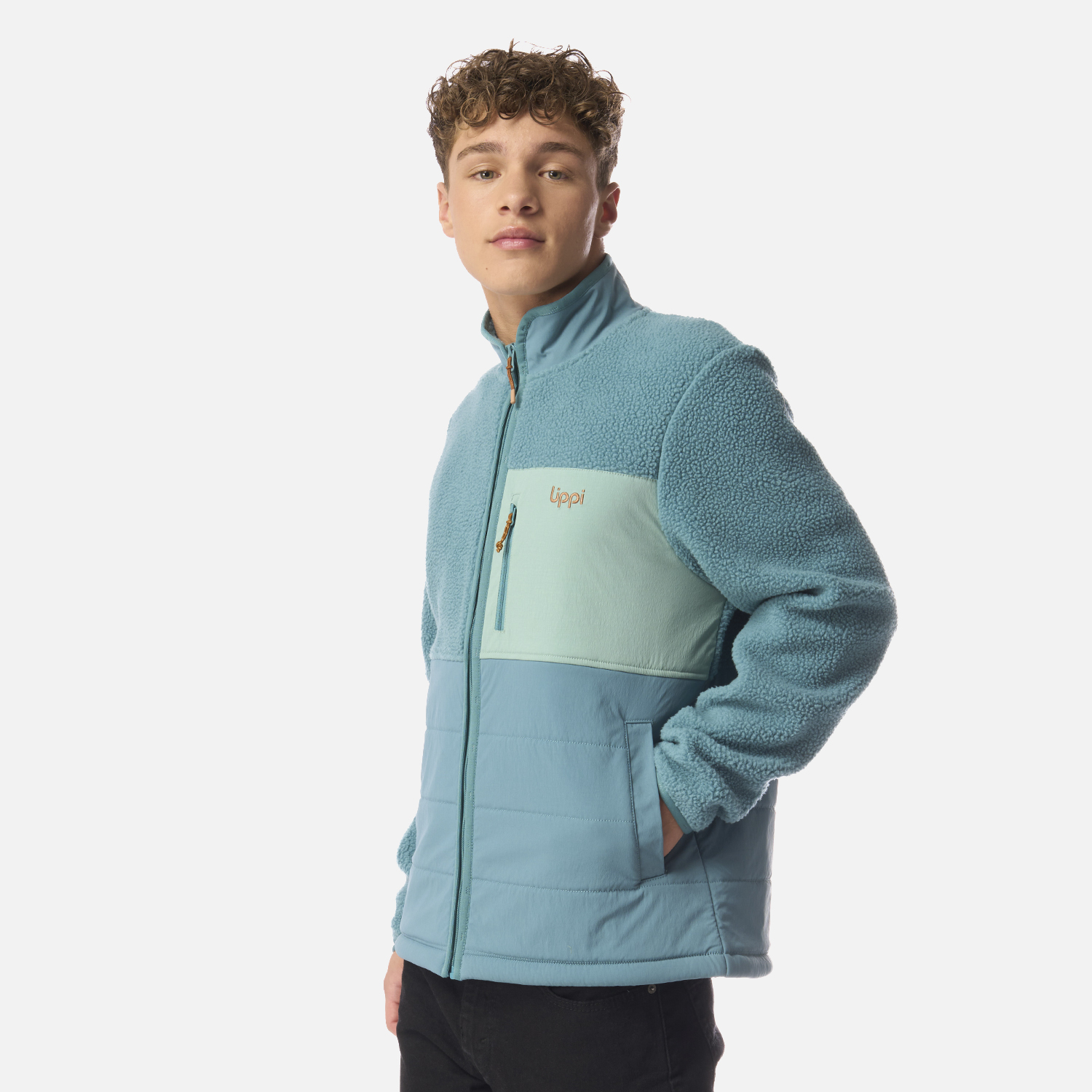 POLAR TEEN BOY GLACIAR SHERPA-PRO JACKET PETROLEO CLARO LIPPI I26 - 2