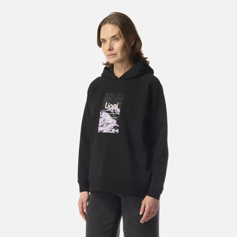 POLERON MUJER INSIGNE HOODY SWEATSHIRT FRONT PRINT NEGRO LIPPI I26 - 2