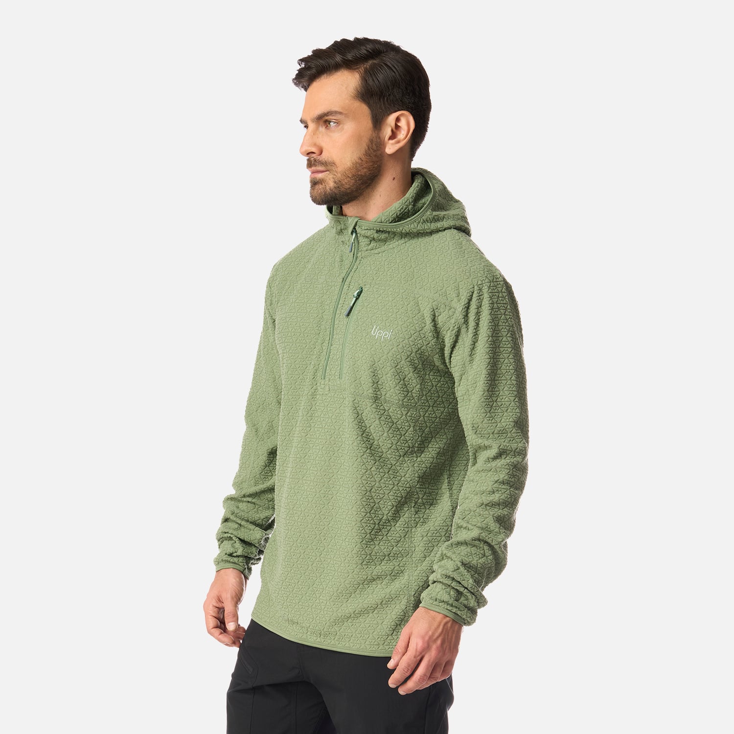 POLERON HOMBRE JACARANDA NANO-F 1/4 ZIP HOODY JADE OSCURO LIPPI I26 - 2