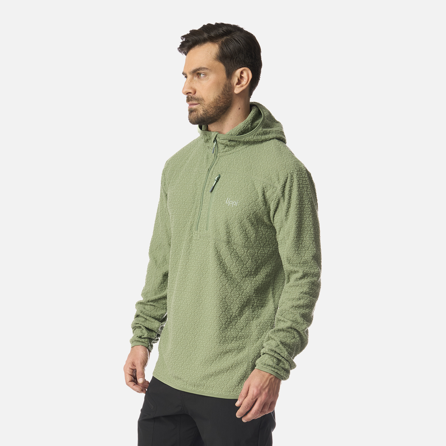 POLERON HOMBRE JACARANDA NANO-F 1/4 ZIP HOODY JADE OSCURO LIPPI I26 - 2