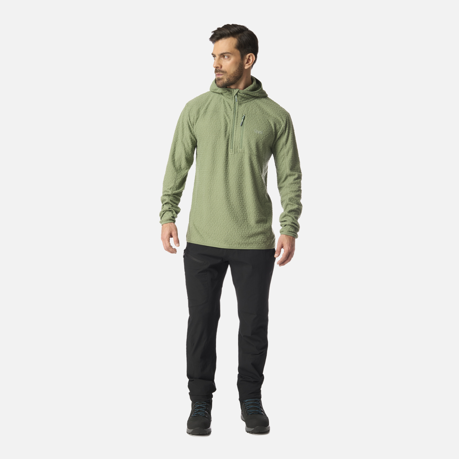 POLERON HOMBRE JACARANDA NANO-F 1/4 ZIP HOODY JADE OSCURO LIPPI I26 - 5