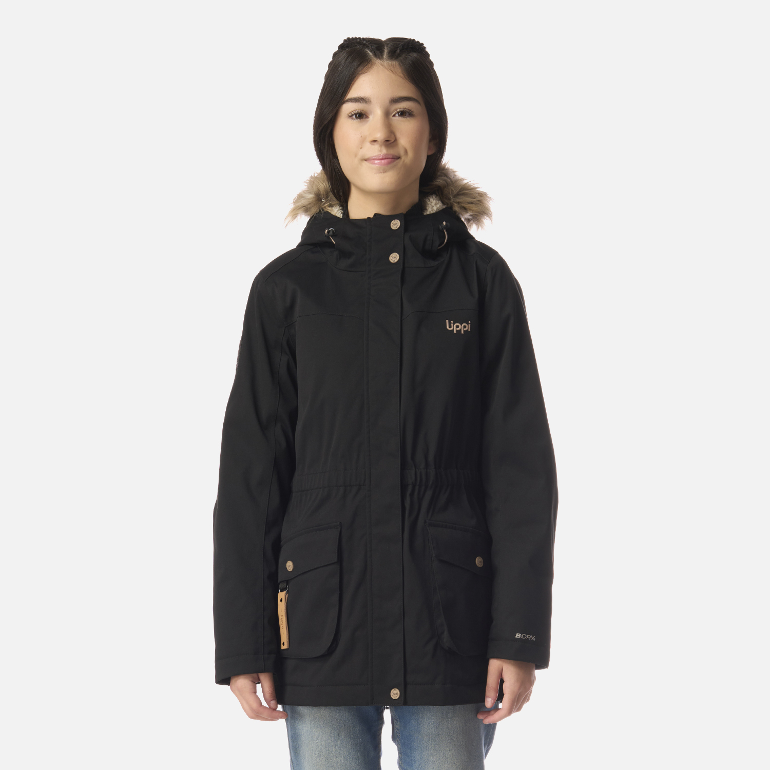 CHAQUETA TEEN GIRL ROBLE B-DRY HOODY JACKET NEGRO LIPPI I26 - 1