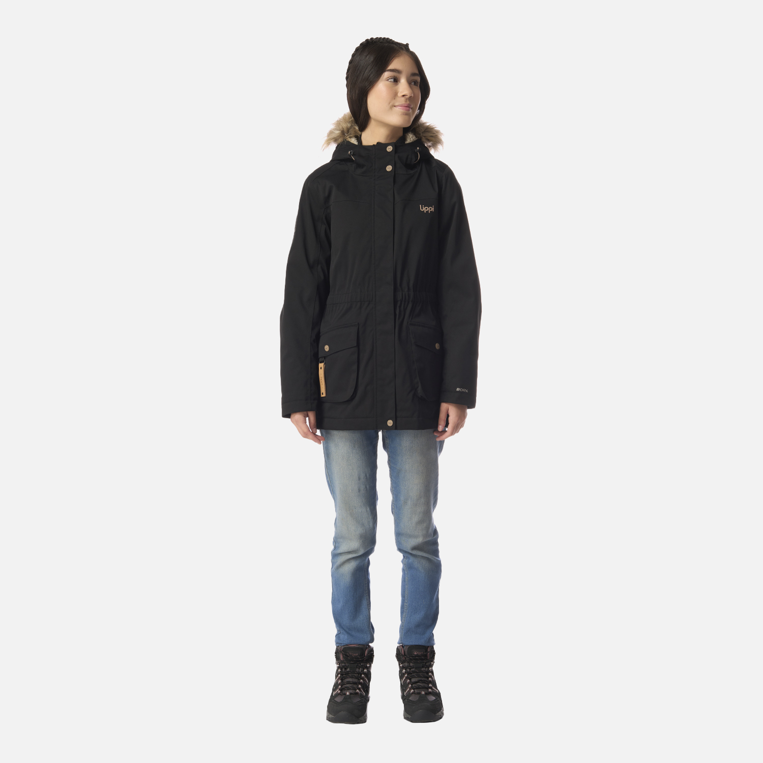 CHAQUETA TEEN GIRL ROBLE B-DRY HOODY JACKET NEGRO LIPPI I26 - 9