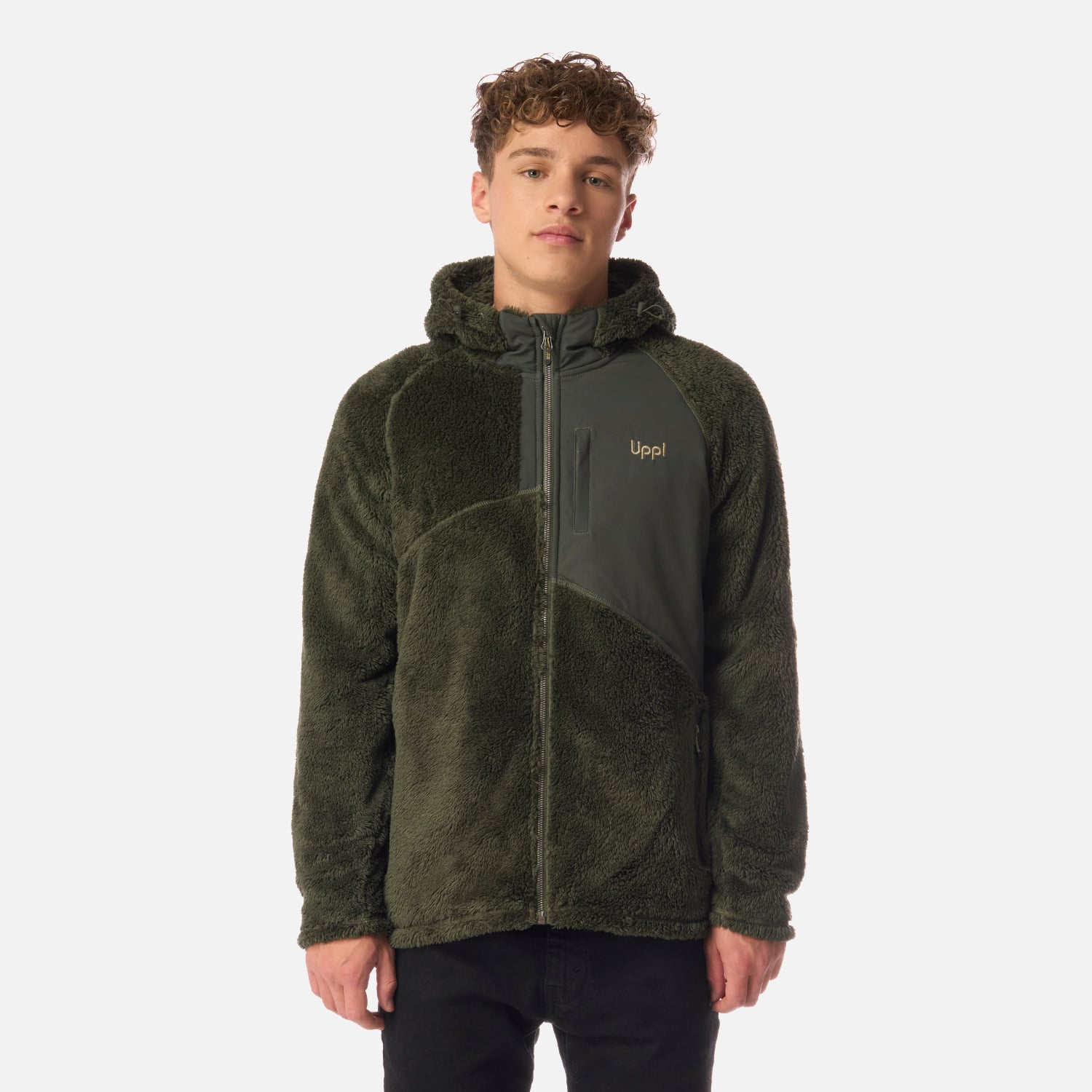 POLAR TEEN BOY BEAR SHAGGY-PRO HOODY JACKET VERDE MILITAR LIPPI I26 - 1