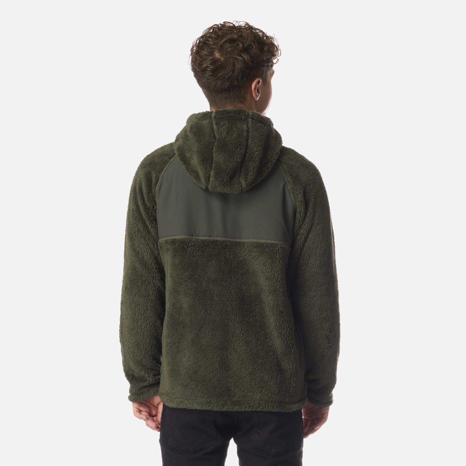 POLAR TEEN BOY BEAR SHAGGY-PRO HOODY JACKET VERDE MILITAR LIPPI I26 - 3