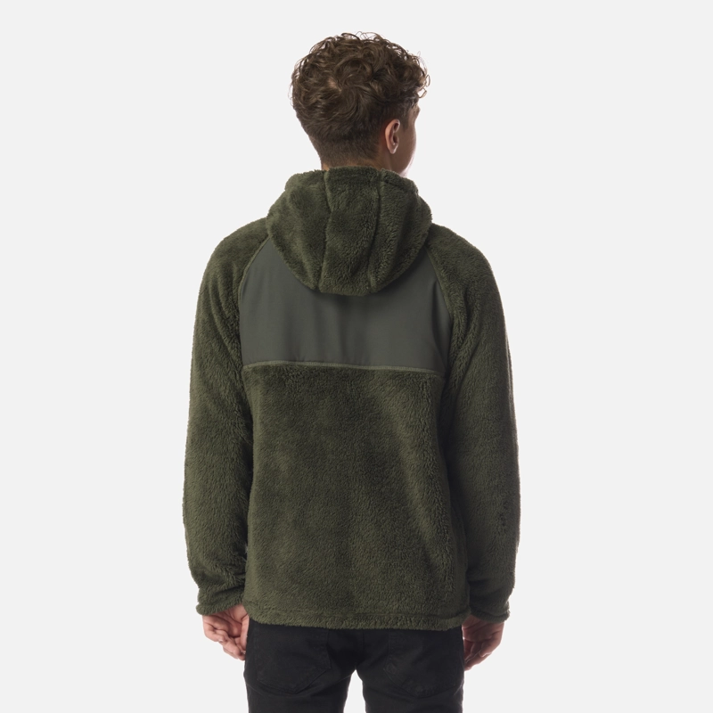 POLAR TEEN BOY BEAR SHAGGY-PRO HOODY JACKET VERDE MILITAR LIPPI I26 - 3