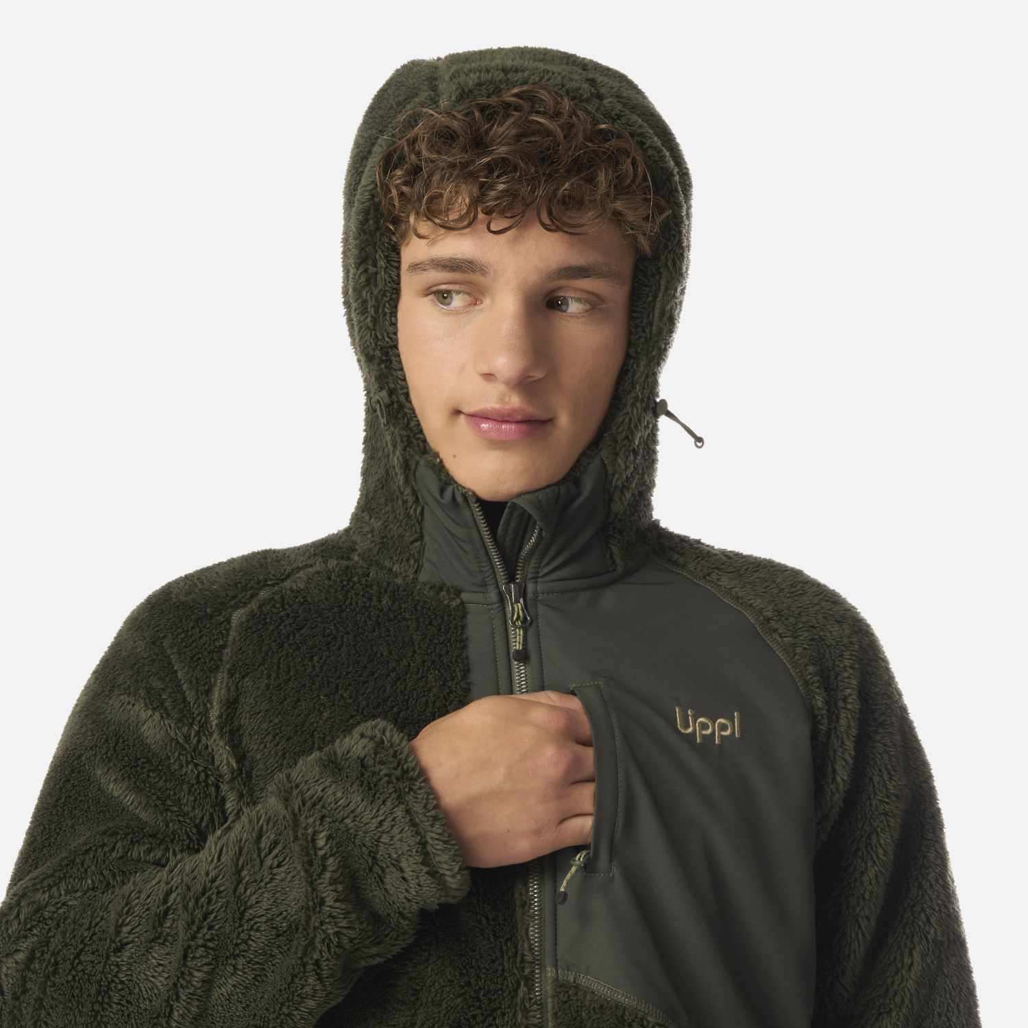 POLAR TEEN BOY BEAR SHAGGY-PRO HOODY JACKET VERDE MILITAR LIPPI I26 - 4