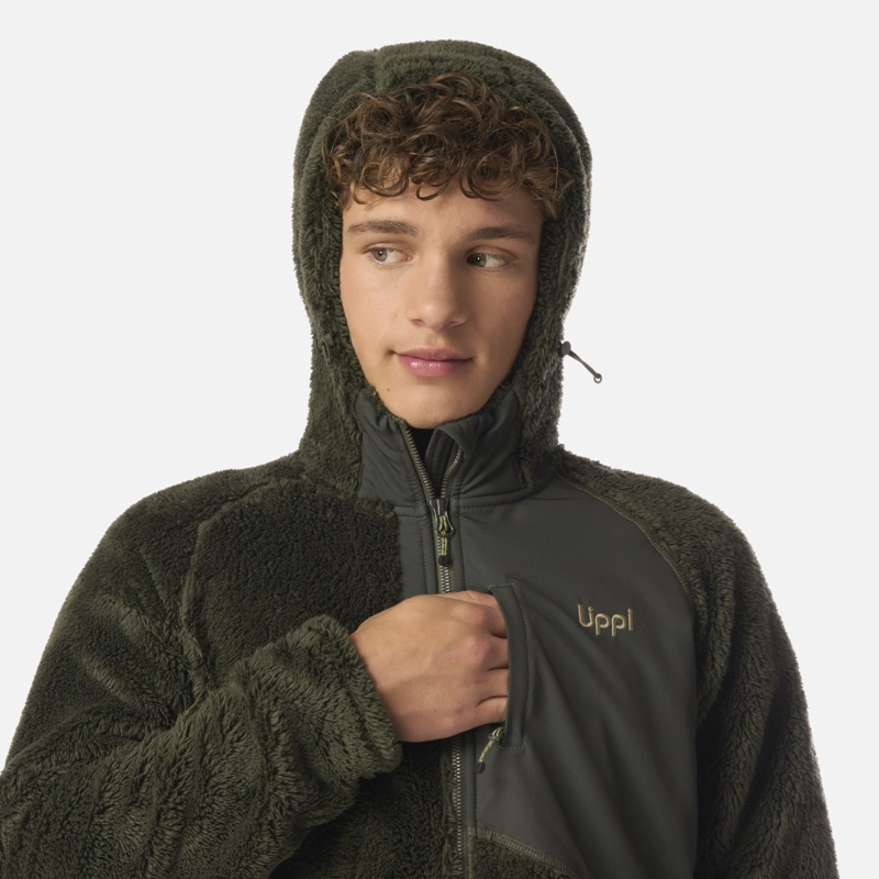 POLAR TEEN BOY BEAR SHAGGY-PRO HOODY JACKET VERDE MILITAR LIPPI I26 - 4