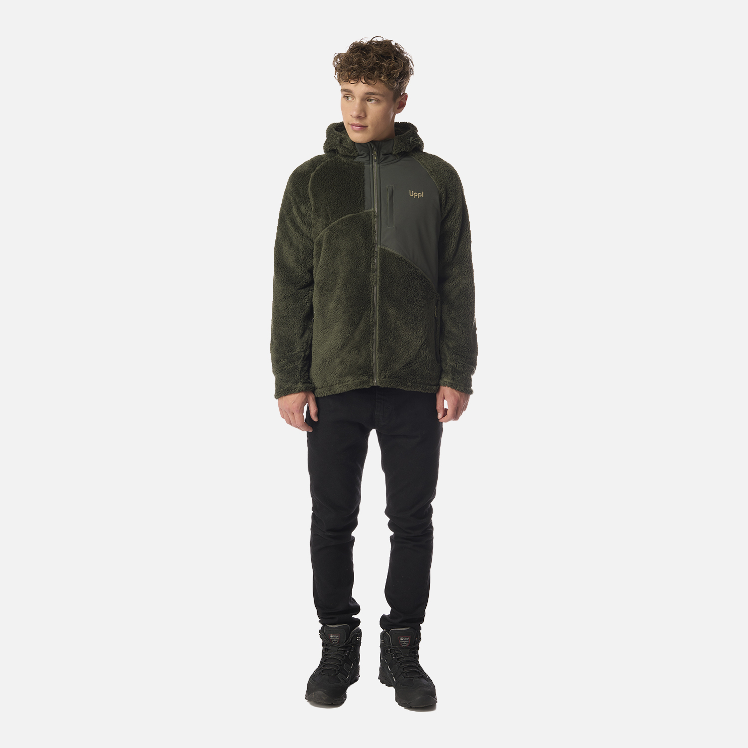 POLAR TEEN BOY BEAR SHAGGY-PRO HOODY JACKET VERDE MILITAR LIPPI I26 - 6