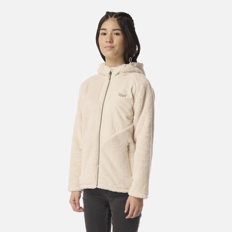 POLAR TEEN GIRL BEAR SHAGGY-PRO HOODY JACKET BEIGE LIPPI I26 - 2